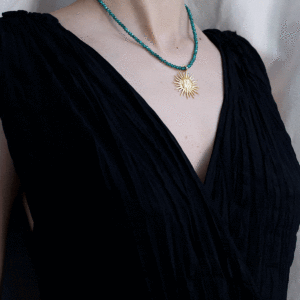 Sun Fairy Green Crystal Necklace