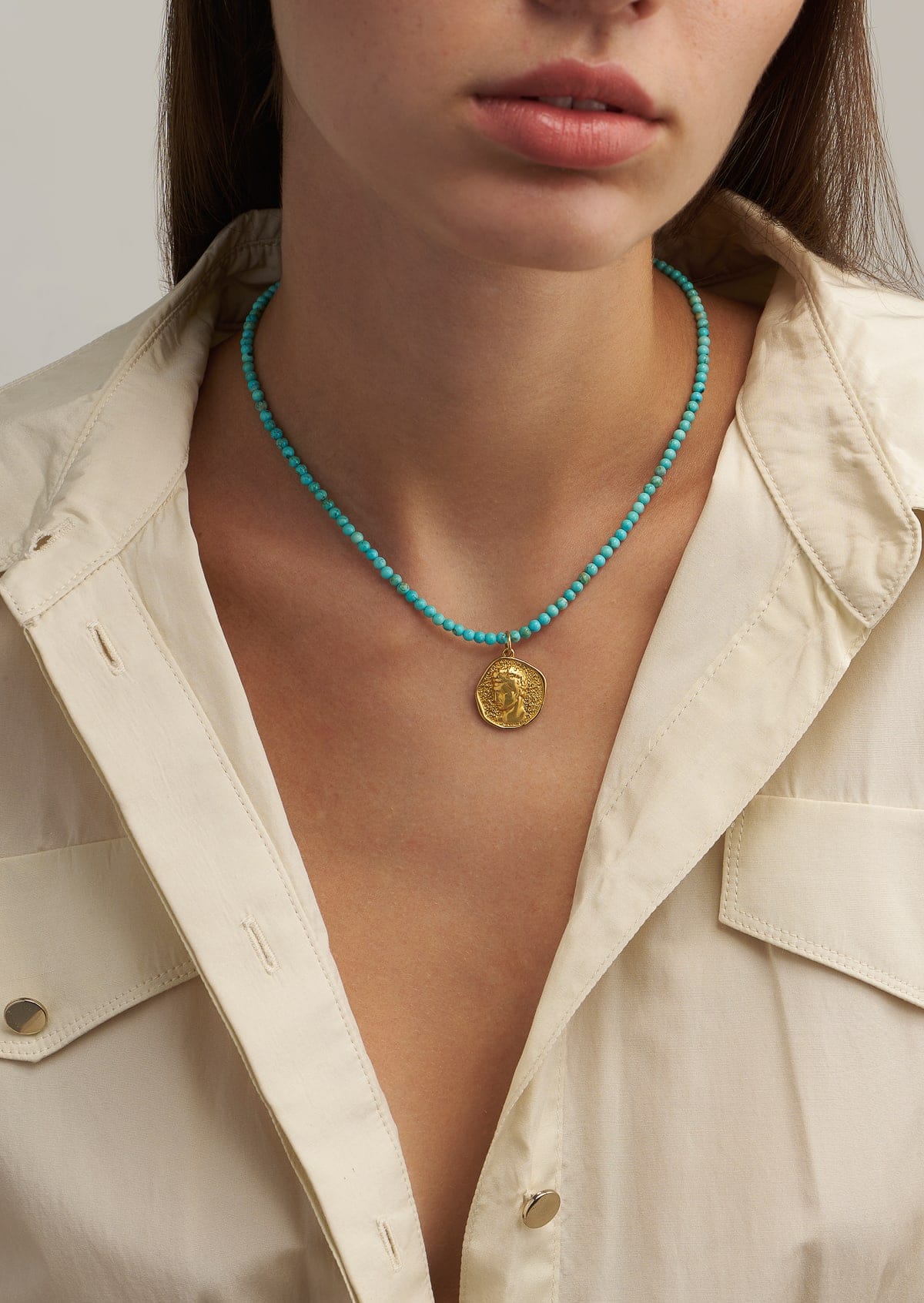 Hermis Turquoise Howlite Necklace