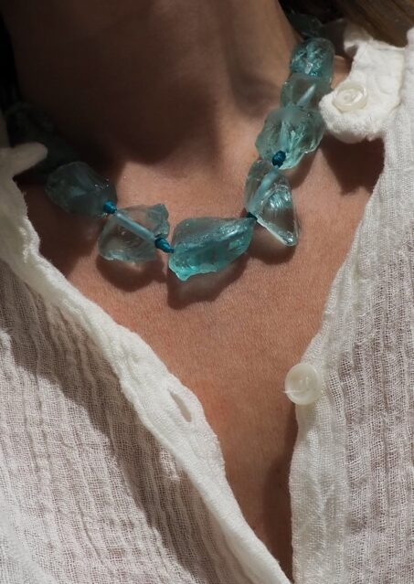 Aerides Aqua Crystal Necklace