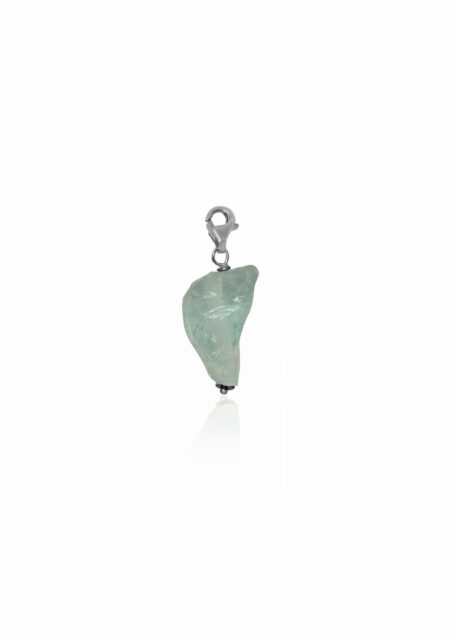 Aqua Crystal Clip On Silver