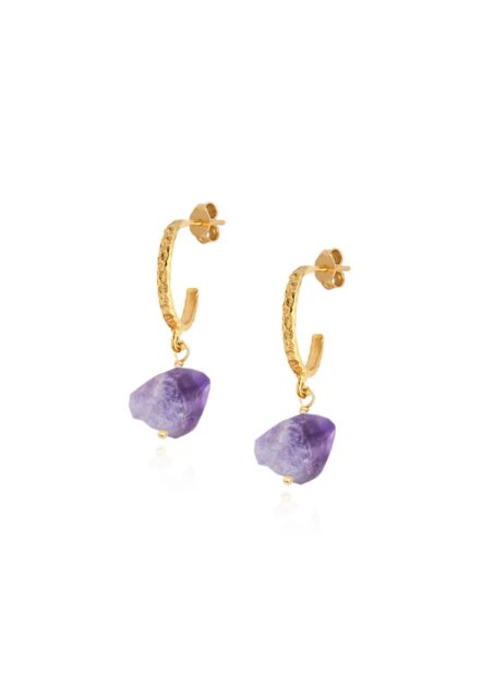 Myrtilo Hammered Hoops Gold