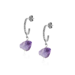 Myrtilo Hammered Hoops Silver