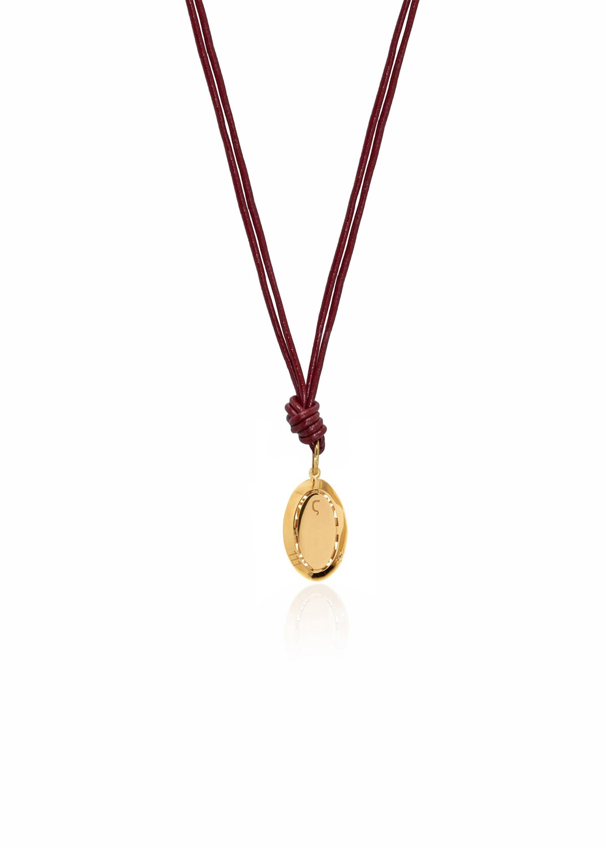 Angel Oval Burgundy Leather Angel Oval Burgundy Leather