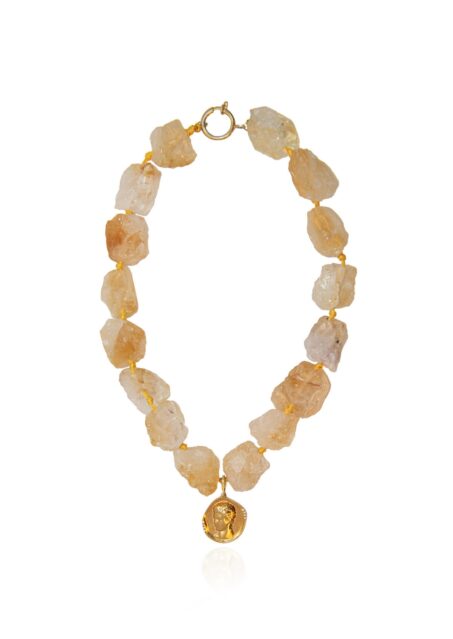 Citrine Rock Hermis Large Necklace