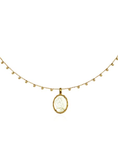 Eros Cameo Pearl Kuduni Necklace