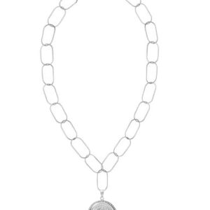Hercules Oval Statement Necklace Silver