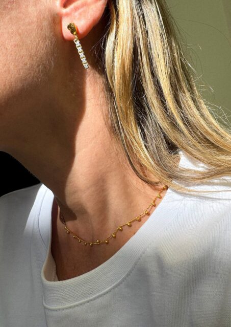 Diamante Chain Nugget Earrings