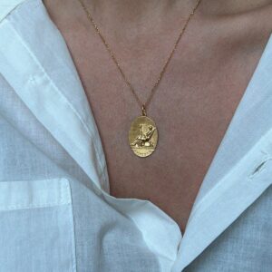 The Emperor Oval Tarot Thin Chain