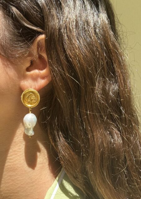 Hercules Lost Sea Pin Earrings Gold