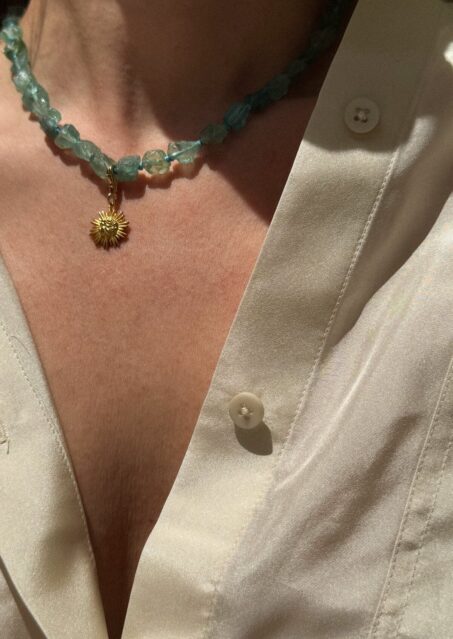 Teal Sun Mini Necklace