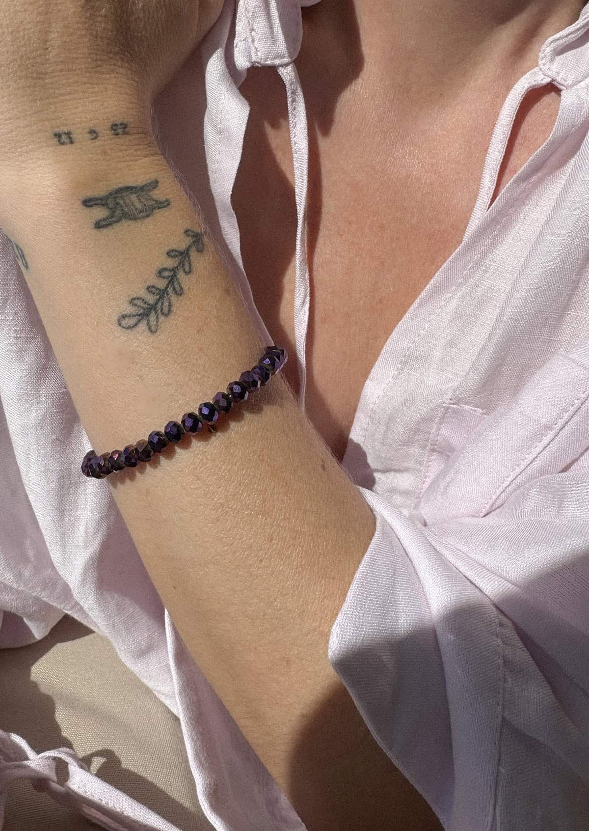 Midnight Mauve Crystal Bracelet Gold Midnight Mauve Crystal Bracelet Gold