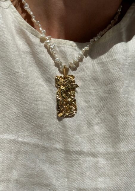 Nike Foil Statement Pearl Necklace