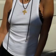 Greek Goddesses Theta Necklace & King Neptune Suede Necklace / Hardy Top