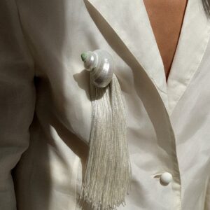 Ursula Tassel Brooch Ivory