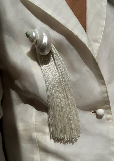 Ursula Tassel Brooch Ivory