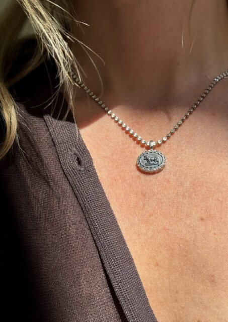 Leon Cameo Hematite Sylvia Necklace
