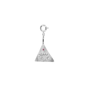 Kressida Pyramis Small Clip On Red Silver
