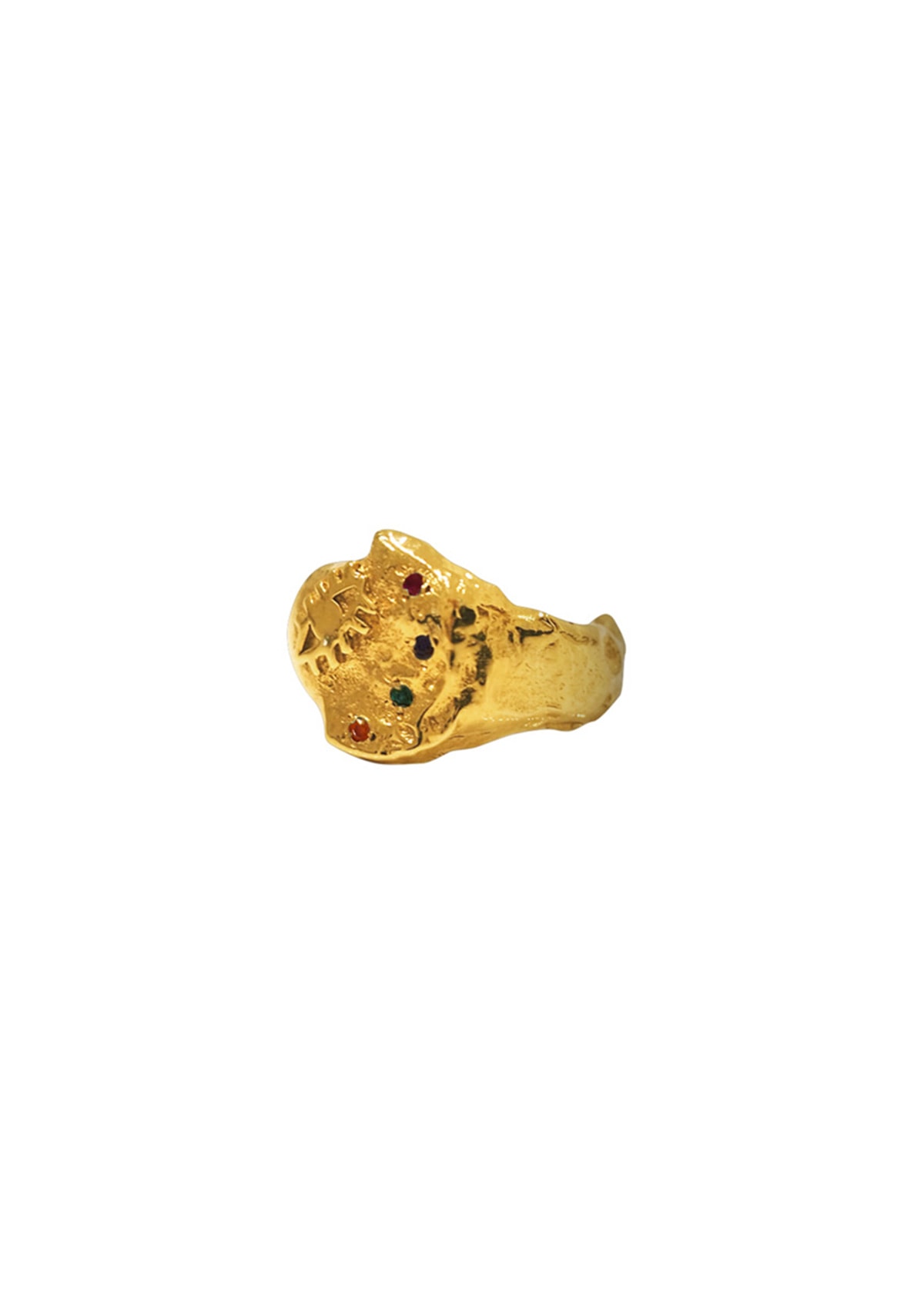 Kressida Signet Ring Multi Gold