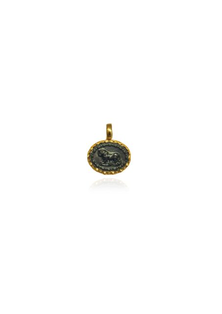 Leo Cameo Hematite Charm