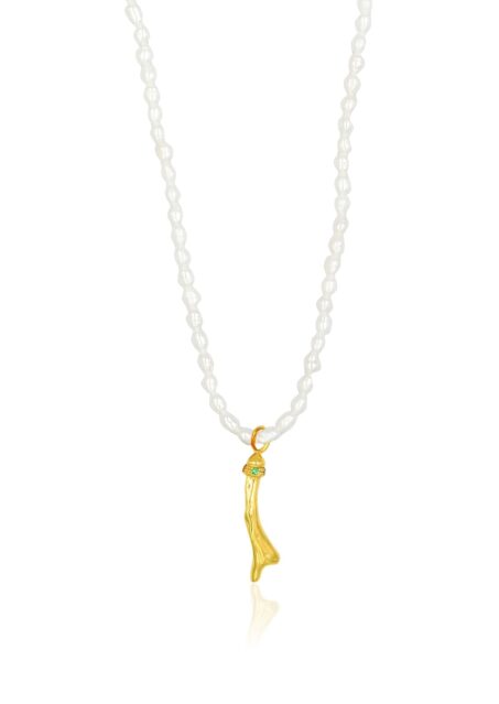 Molten Stardust Oval Pearl Necklace