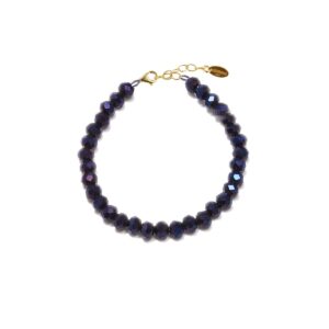 Midnight Mauve Crystal Bracelet Gold