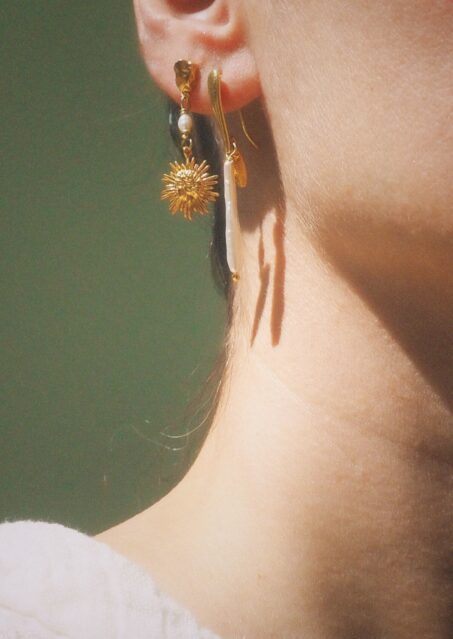 Neria Pearl Earrings / Sun Nugget Pearl Earrings