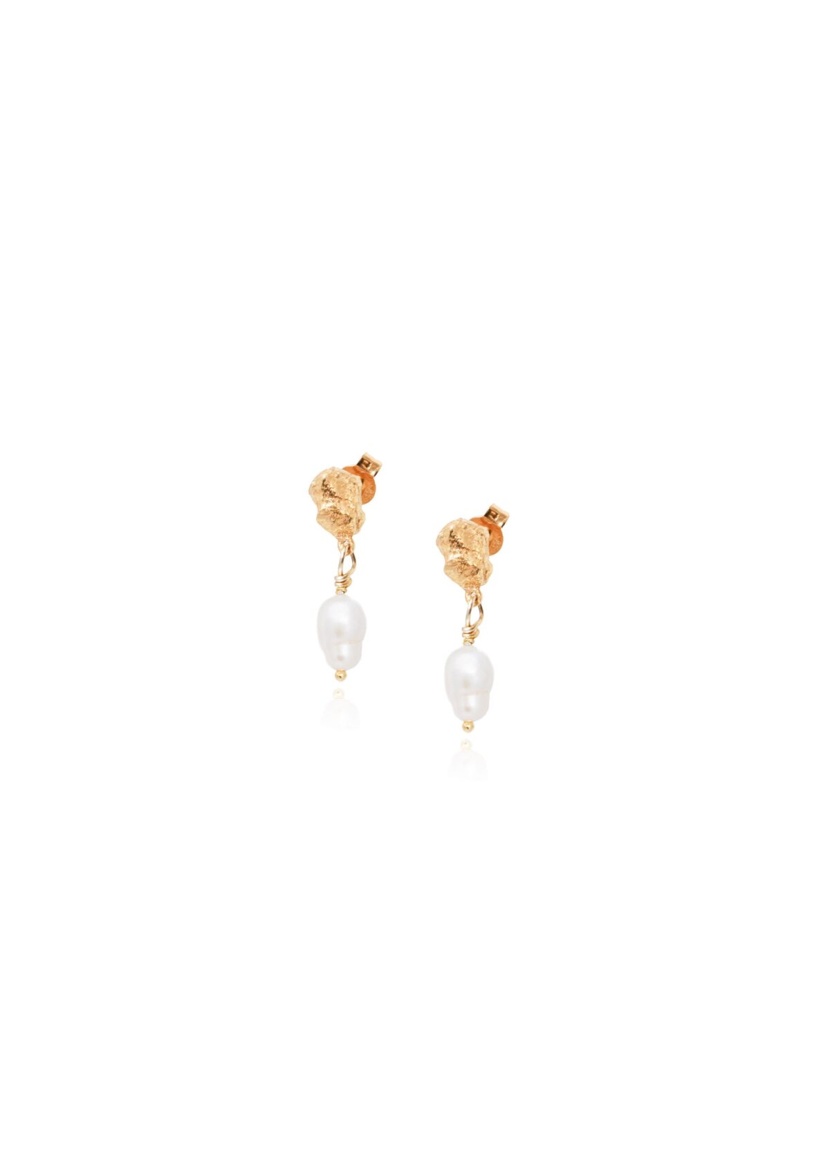 Nugget Pearl Earrings Gold Nugget Pearl Earrings Gold