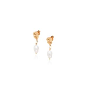 Nugget Pearl Earrings Gold