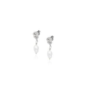 Nugget Pearl Earrings Silver