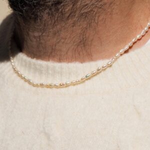 Oval Pearl Necklace For Him