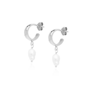 Pearl Drop Mini Hoop Earrings
