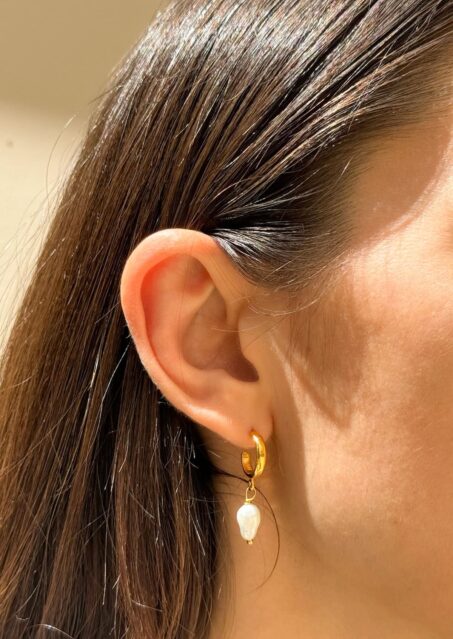 Pearl Drop Mini Hoops