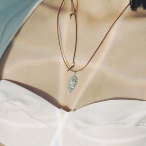 Sepia Small Fine Moca Leather Necklace