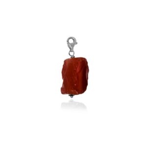 Red Crystal Clip On Silver