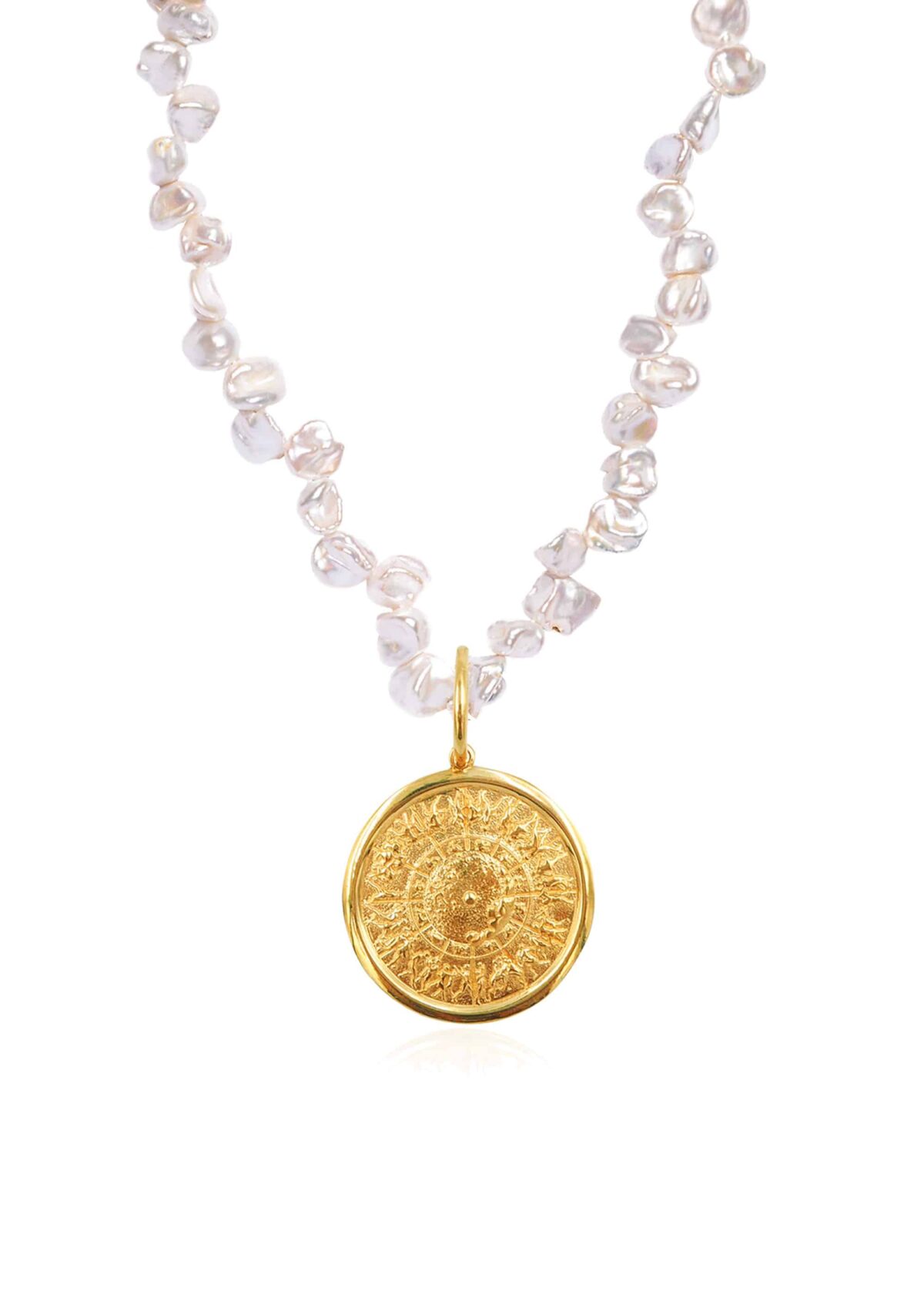 Shield of Achilles Statement Pearl Necklace