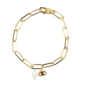 Tiny Eye Pearl Drop Yasemi Bracelet