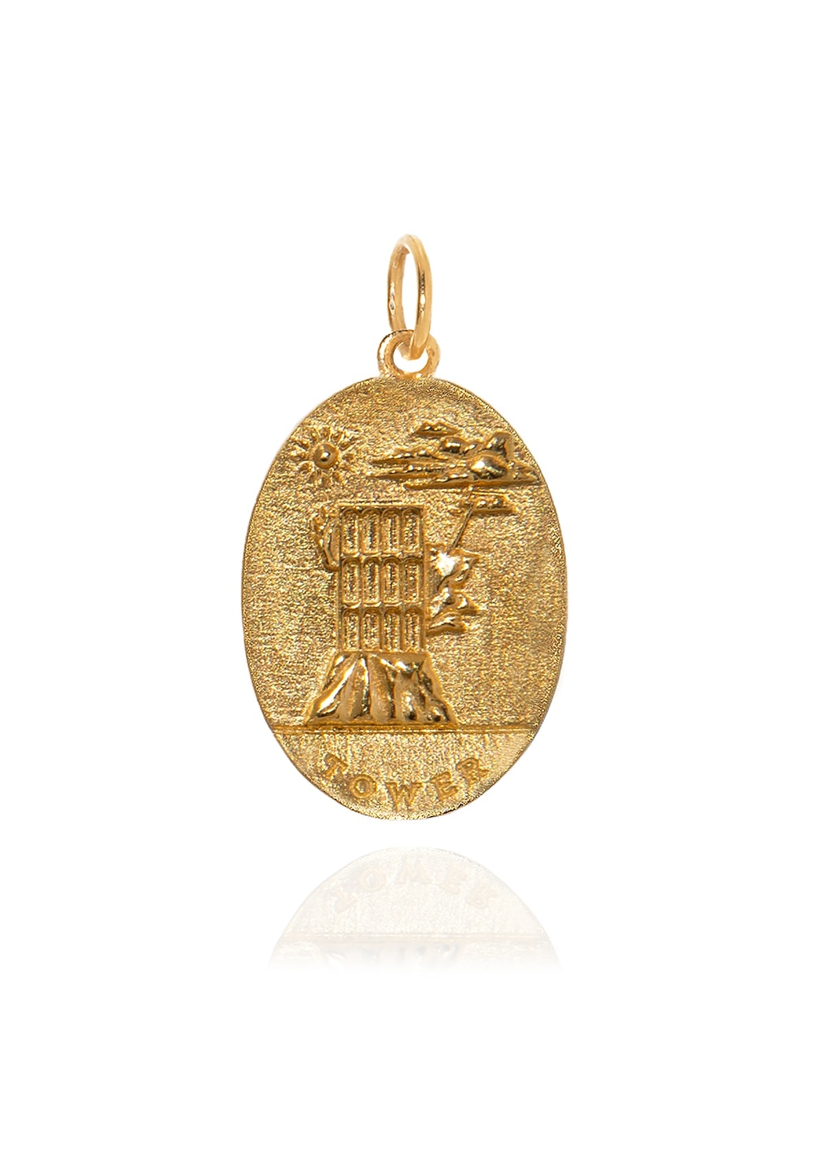 The Tower Oval Tarot Charm The Tower Oval Tarot Charm