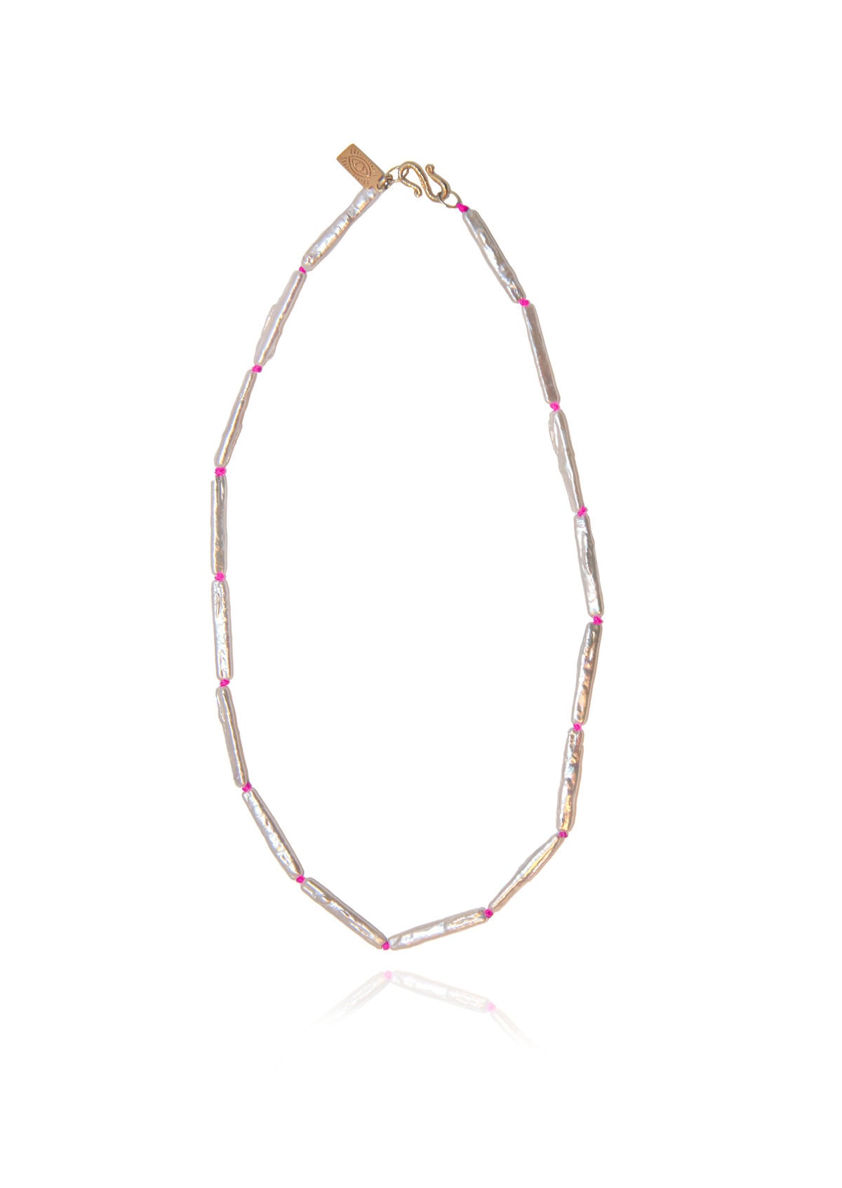 Yasemi Neon Pink Pearl Necklace Yasemi Neon Pink Pearl Necklace