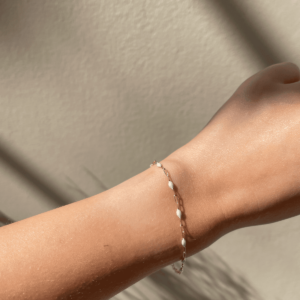 Pearly White Enamel Bracelet